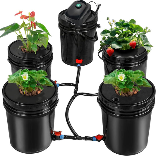 (New Open Box) MAOPINER Deep Water Culture Hydroponic Bucket Kit with Air Pump, Airstone DWC Hydroponic