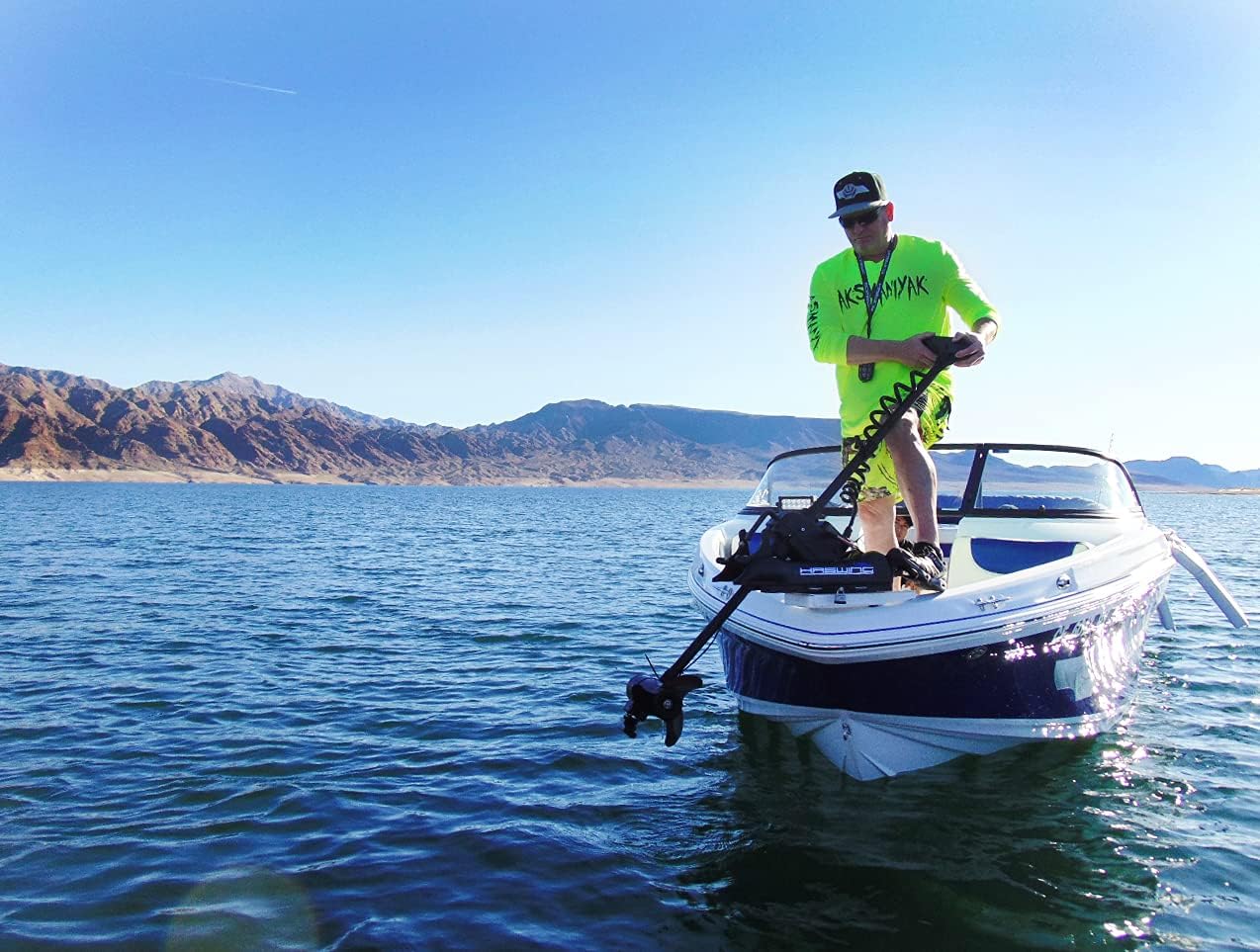 (Excellent) PARKHO HASWING Cayman B Trolling Motor — 12V • 55LB Thrust • 54" Shaft • Remote Control