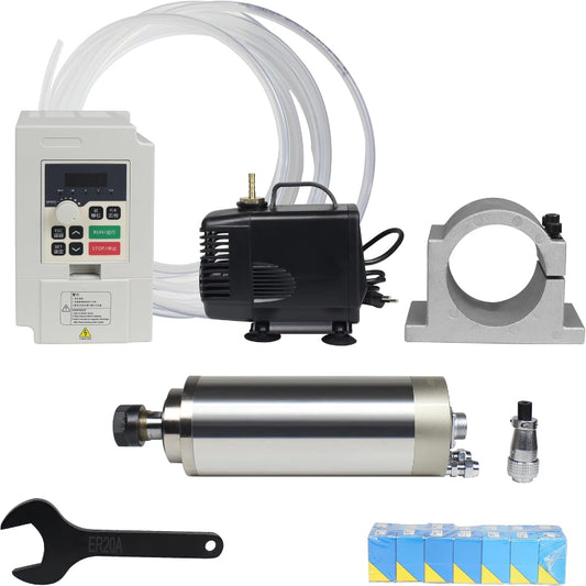 (New Open Box) RATTMMOTOR CNC Spindle Motor Kit 220V 2.2KW Water Cooled Spindle Motor ER20 24000RPM