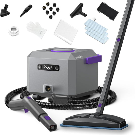 (Good) awasky Steam Cleaner: 1650W, Fast 50-Sec Heat-Up Refill Anytime-No Cooling-Detachable Hose Steam