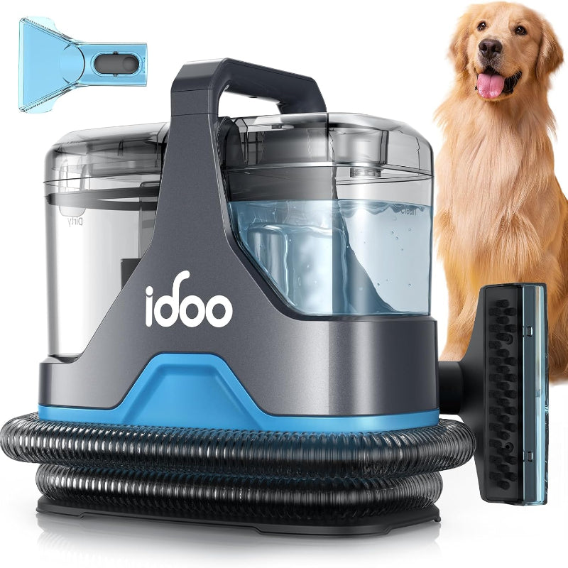 iDOO Carpet Cleaner Machine, Upholstery Cleaner 600W Deep Cleaning, 17Kpa Powerful Suction Spot Carpet Shampooer for Pet, Home, Couch, Car Seat, Mattress, Rug & Sofa, Little Portable Carpet Cleaner