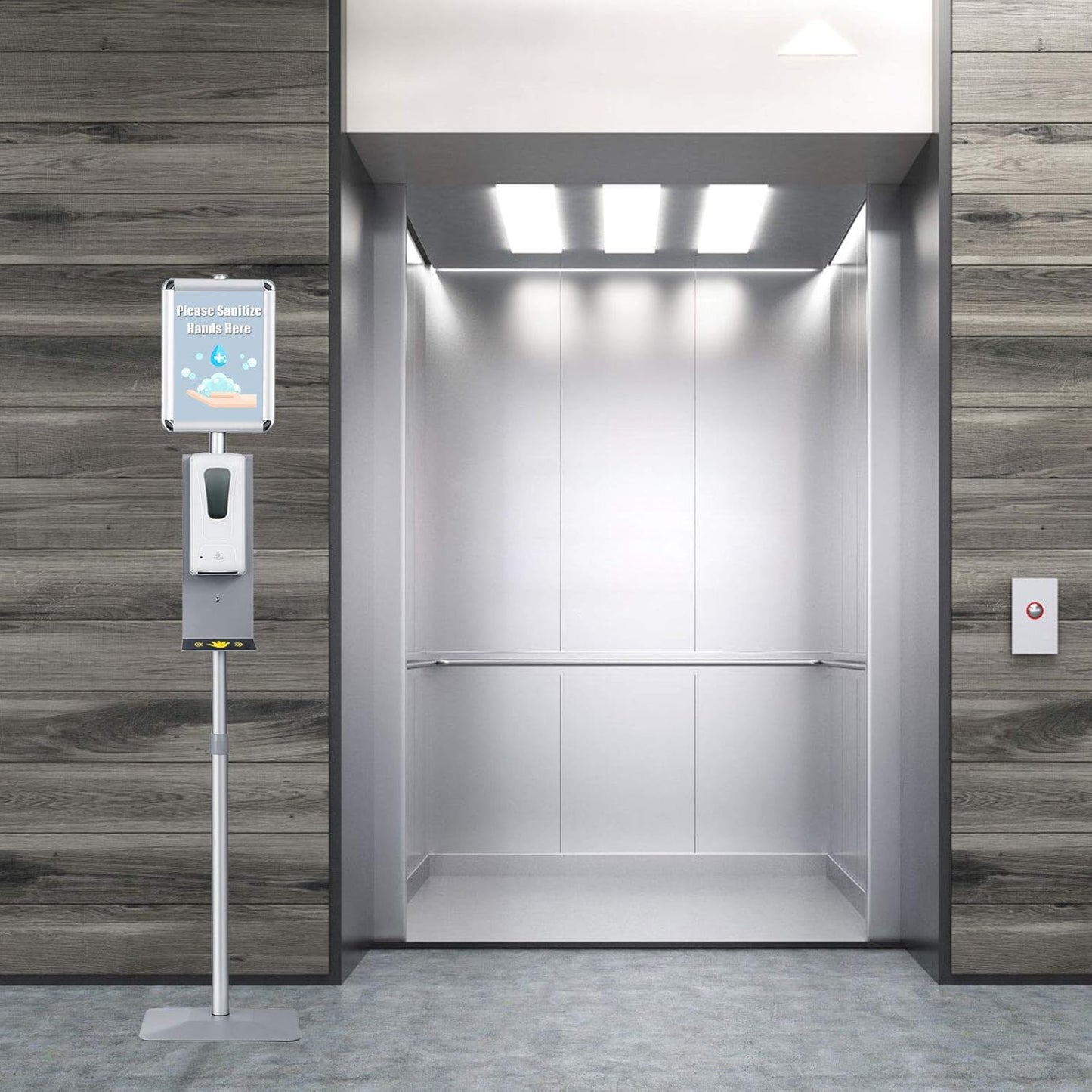 (New Open Box) Automatic Hand Sanitizer Dispenser with Floor Stand, Adjustable Induction Soap Dispenser,