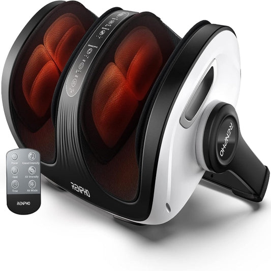 (New Open Box) RENPHO Shiatsu Foot Massager Machine with Heat and Remote, Deep Kneading and Rolling Calf Massage