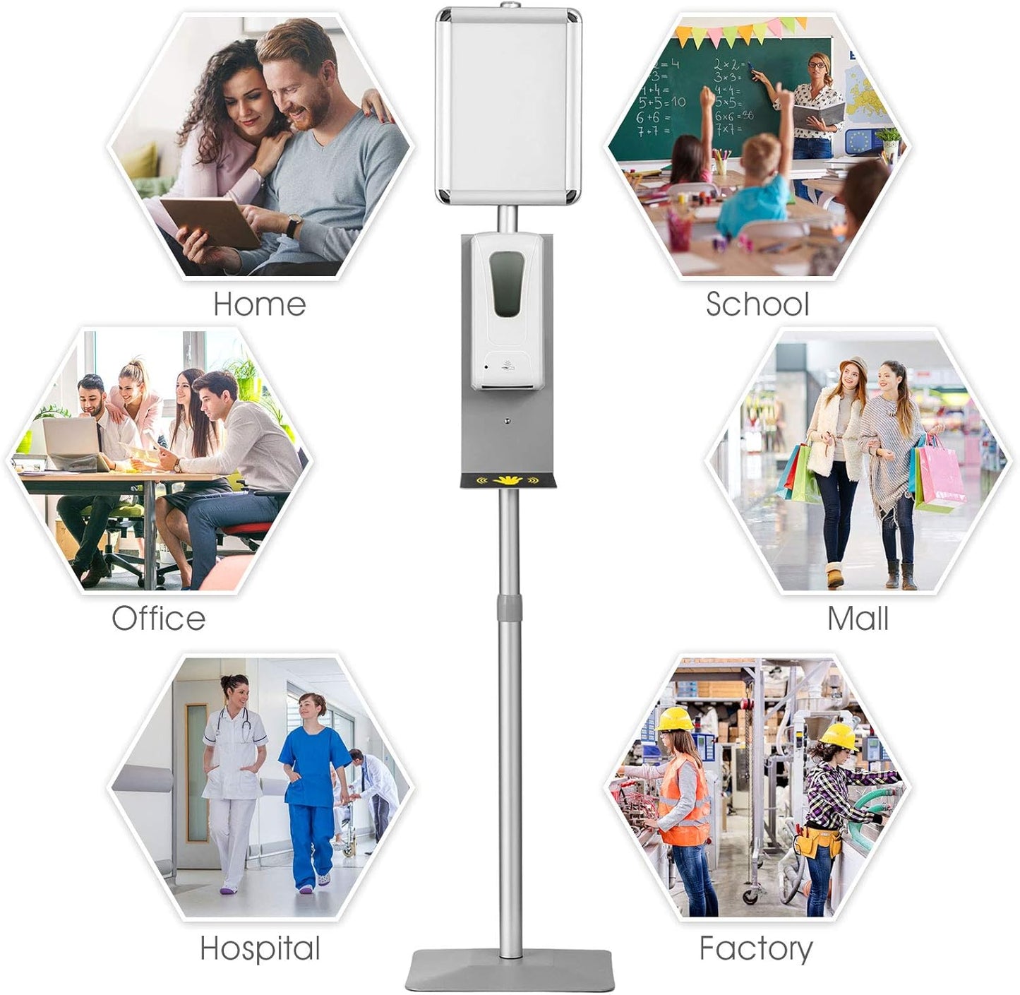 (New Open Box) Automatic Hand Sanitizer Dispenser with Floor Stand, Adjustable Induction Soap Dispenser,