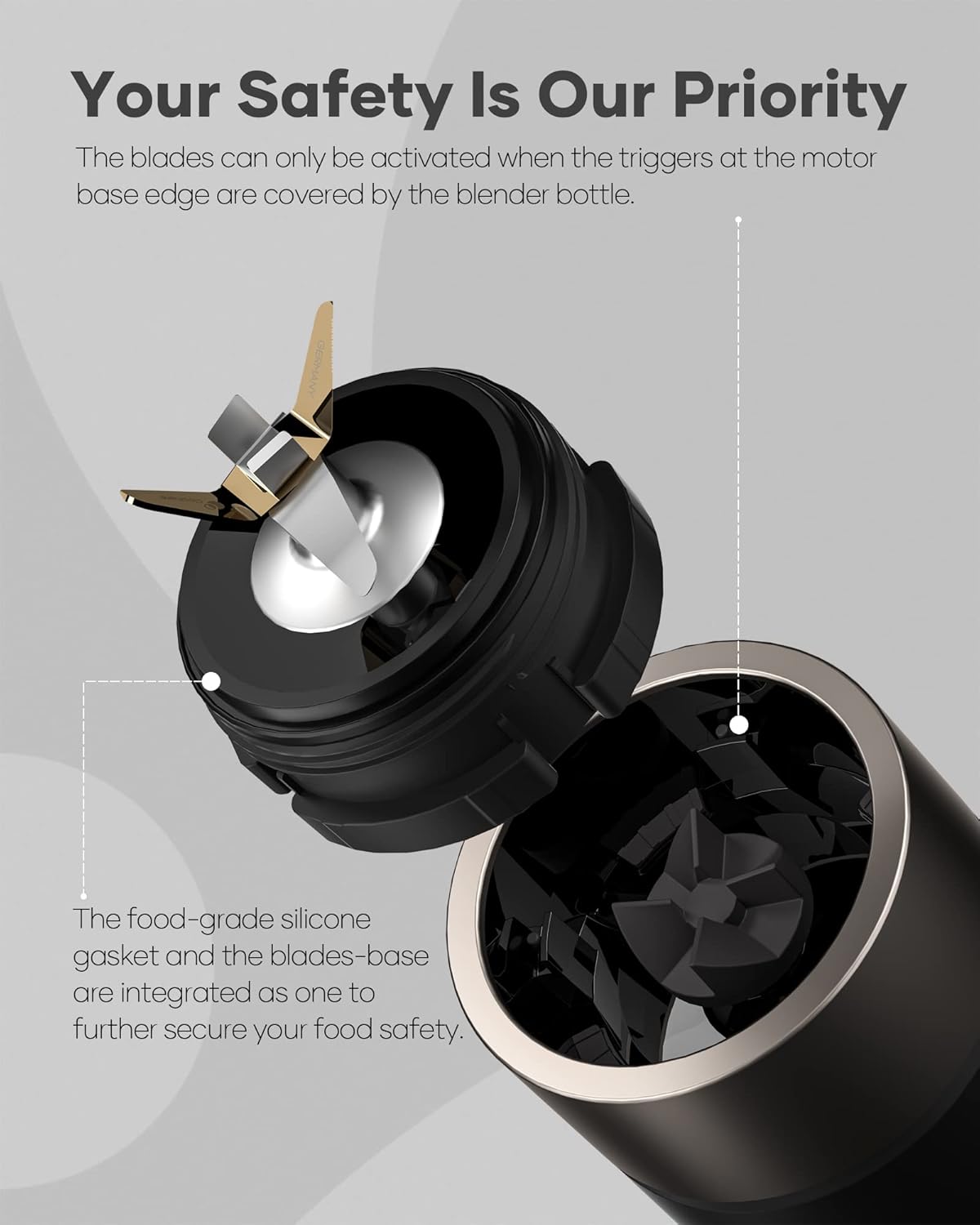 (Brand New) Cocinare Personal Blender for Smoothies, Portable Blender Shakes  (GoPower Elite Black)