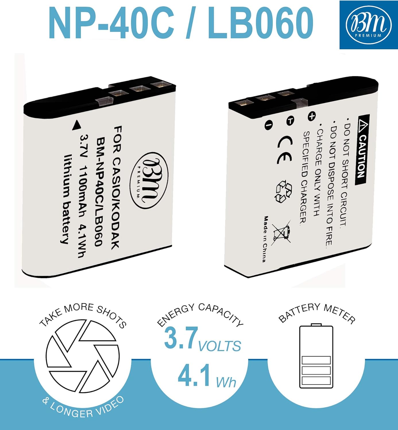 (Excellent) BM Premium 2 Pack of LB-060 Batteries and Battery Charger