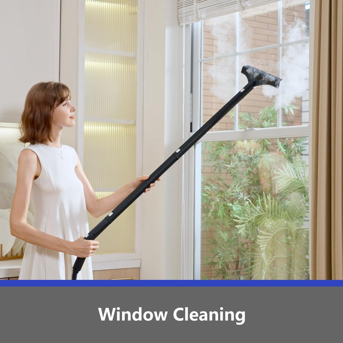 (Excellent) GROBELL Steam Cleaner: Fast 50-Sec Heat-Up Refill Anytime-No Cooling-Detachable Hose