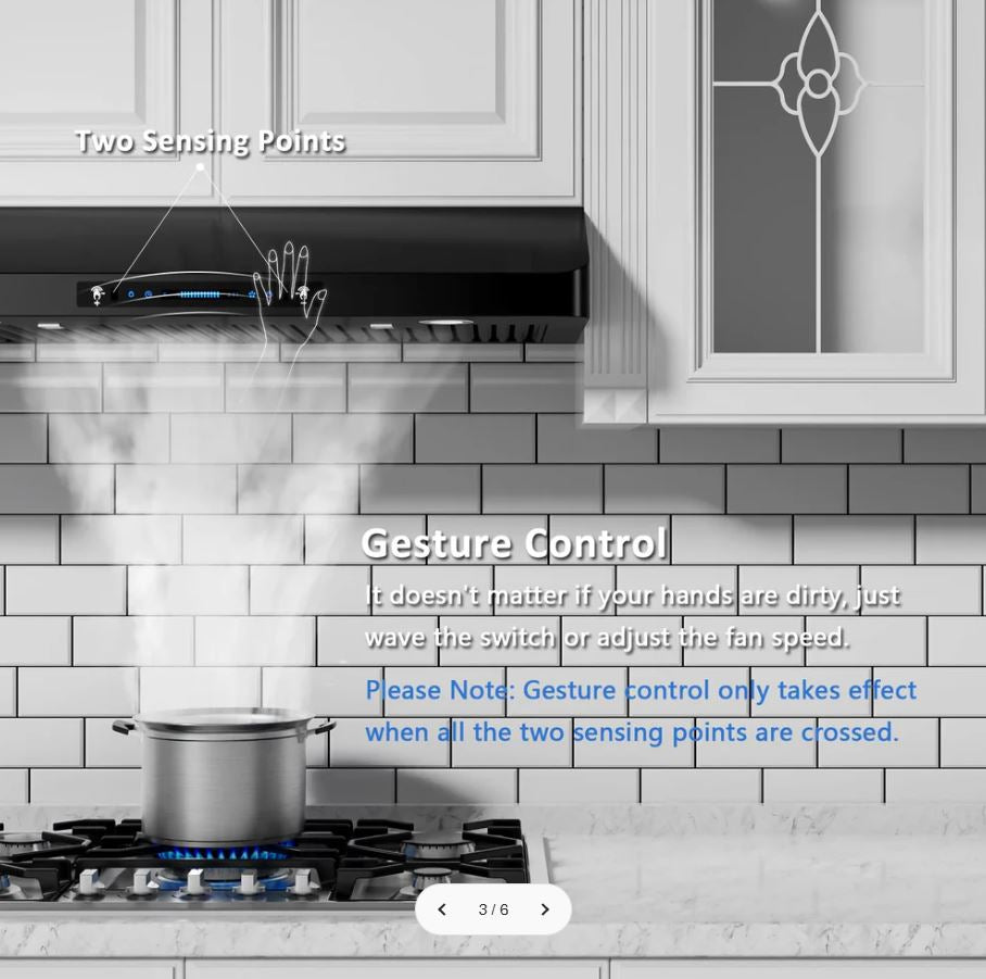 (New Open Box) IKTCH 30 Inch Under Cabinet Range Hood with 900-CFM (IKC01-30-BSS)