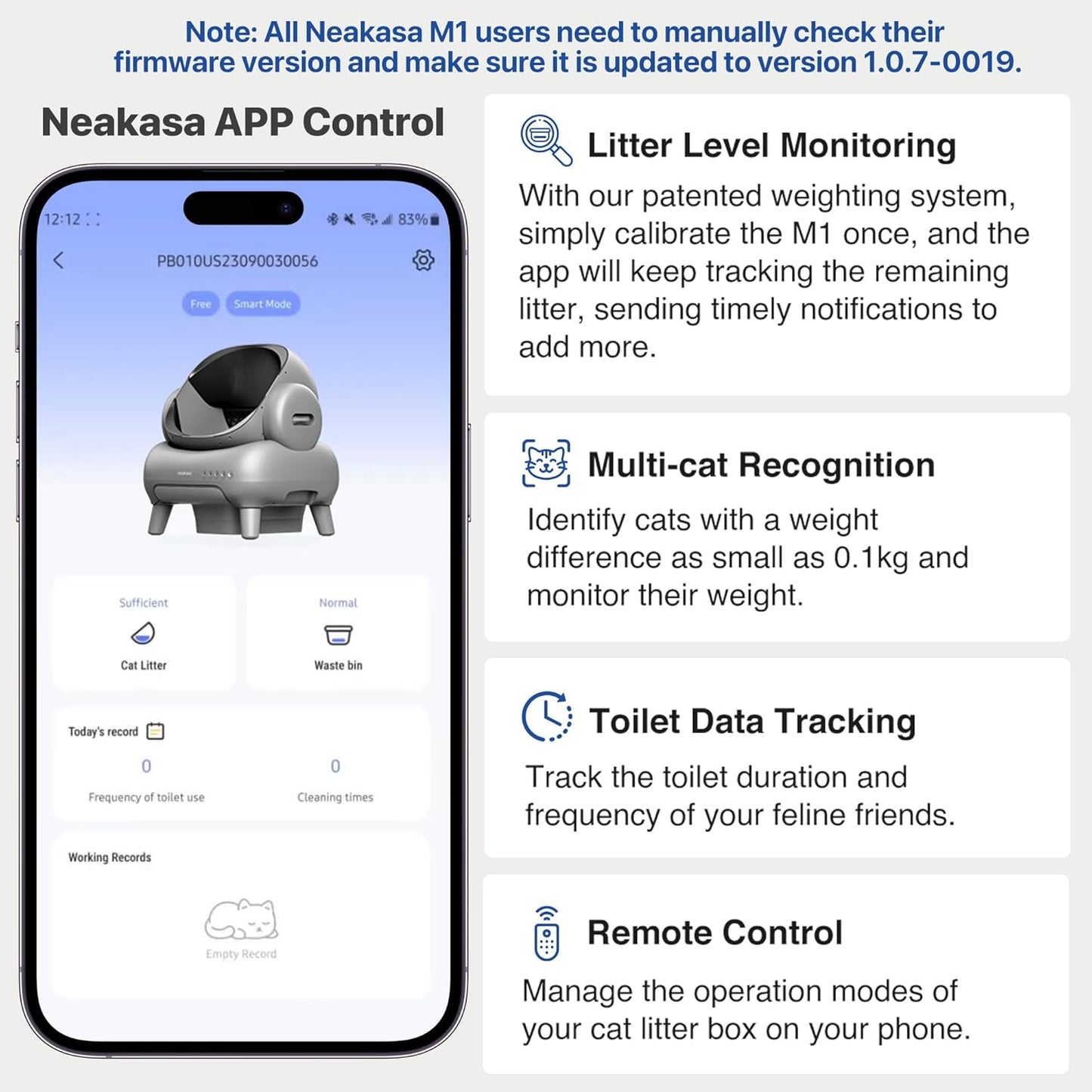 Neakasa M1 Self-Cleaning Cat Litter Box – App Control | Odor-Free | Auto Waste Disposal