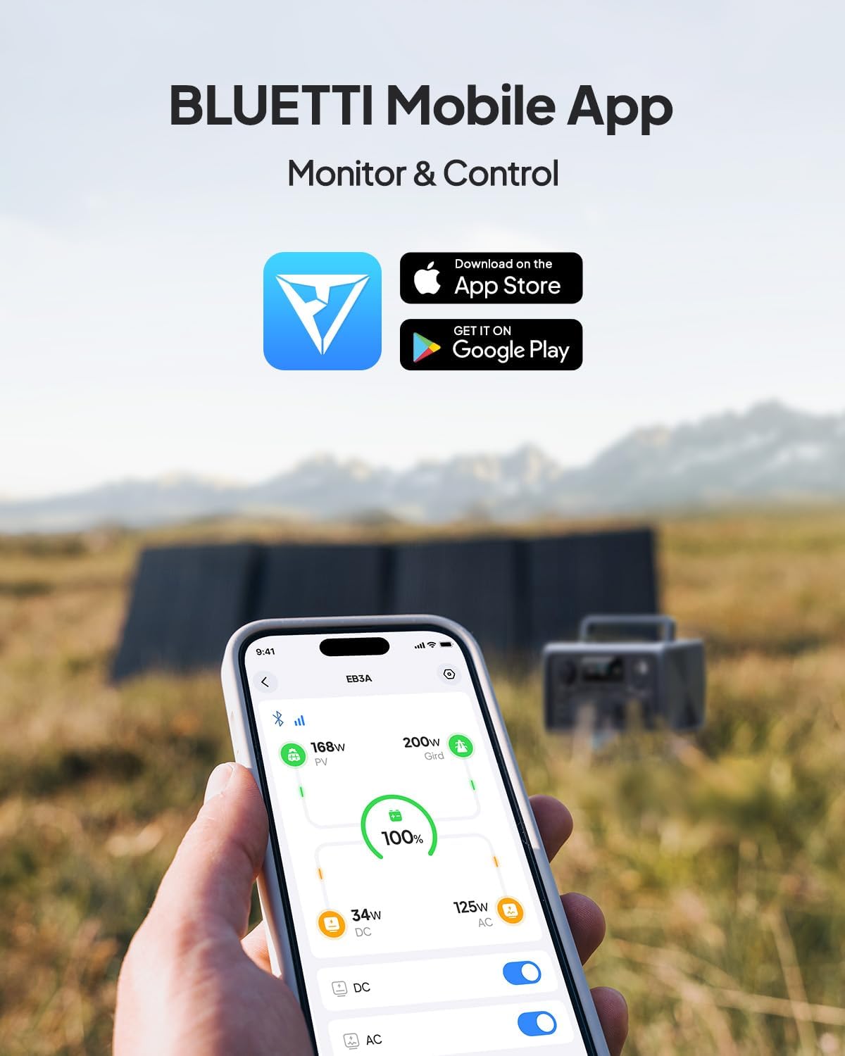 (New) BLUETTI Solar Generator EB3A, 268Wh LiFePO4 Battery Backup w/ 2 600W (1,200W Surge)