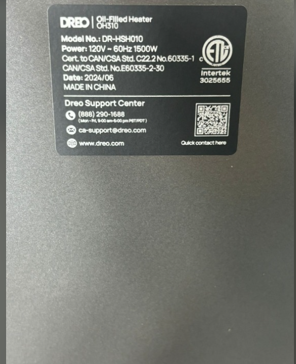 (New Open Box) Dreo Oil Filled Radiator, Electric Heater