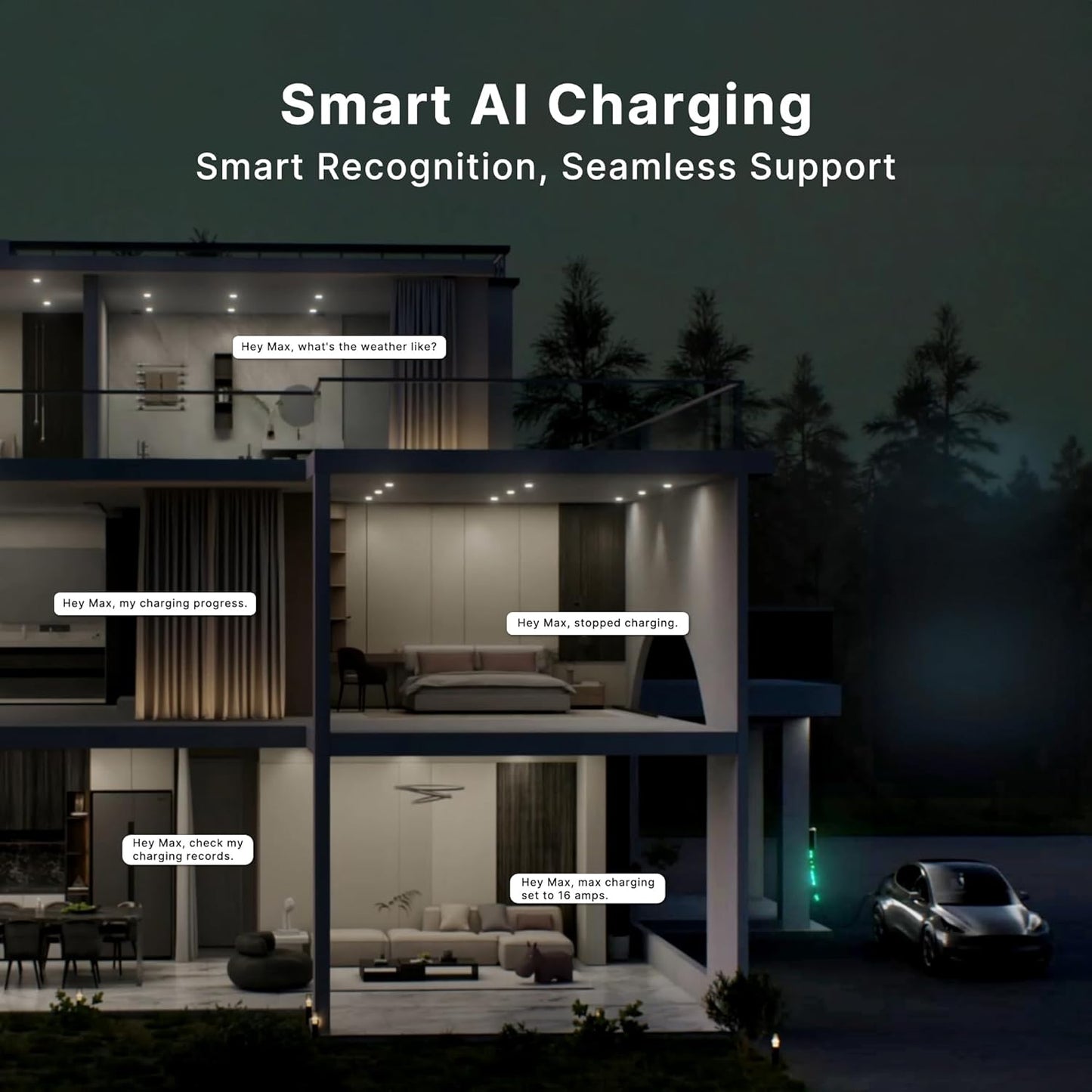 (New Open Box) Autel MaxiCharger Home Smart Electric Vehicle (EV) Charger, 40 Amp Level 2 Wi-Fi and Bluetooth Enabled EVSE, Indoor/Outdoor Car Charging Station, with in-Body Holster and 25-Foot Cable（6-50 Plug）