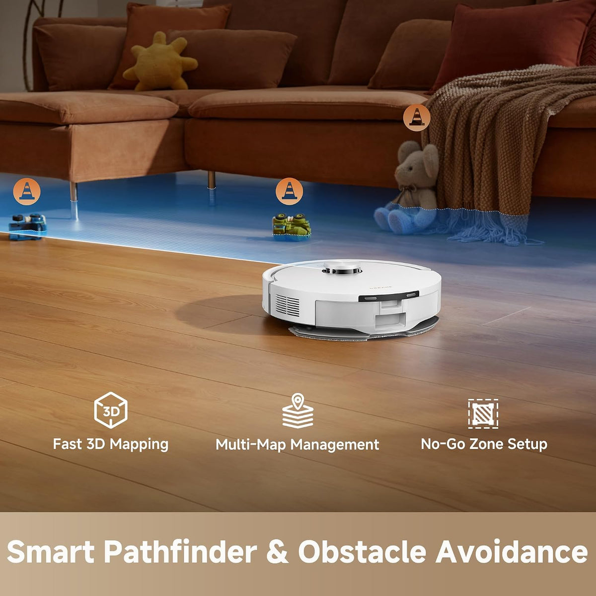 (Excellent) DREAME D20 Air Plus Robot Vacuum & Mop – 20,000Pa Suction – Self-Emptying