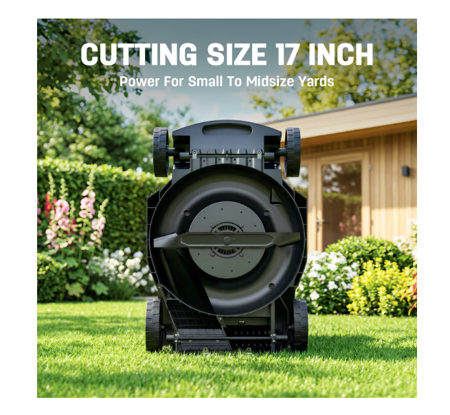 (Good) Steelite 17-Inch Cordless Lawn Mower, 2x21V Electric Lawn Mowers with Brushless Motor for Garden,2*4.0Ah Battery & Charger Included