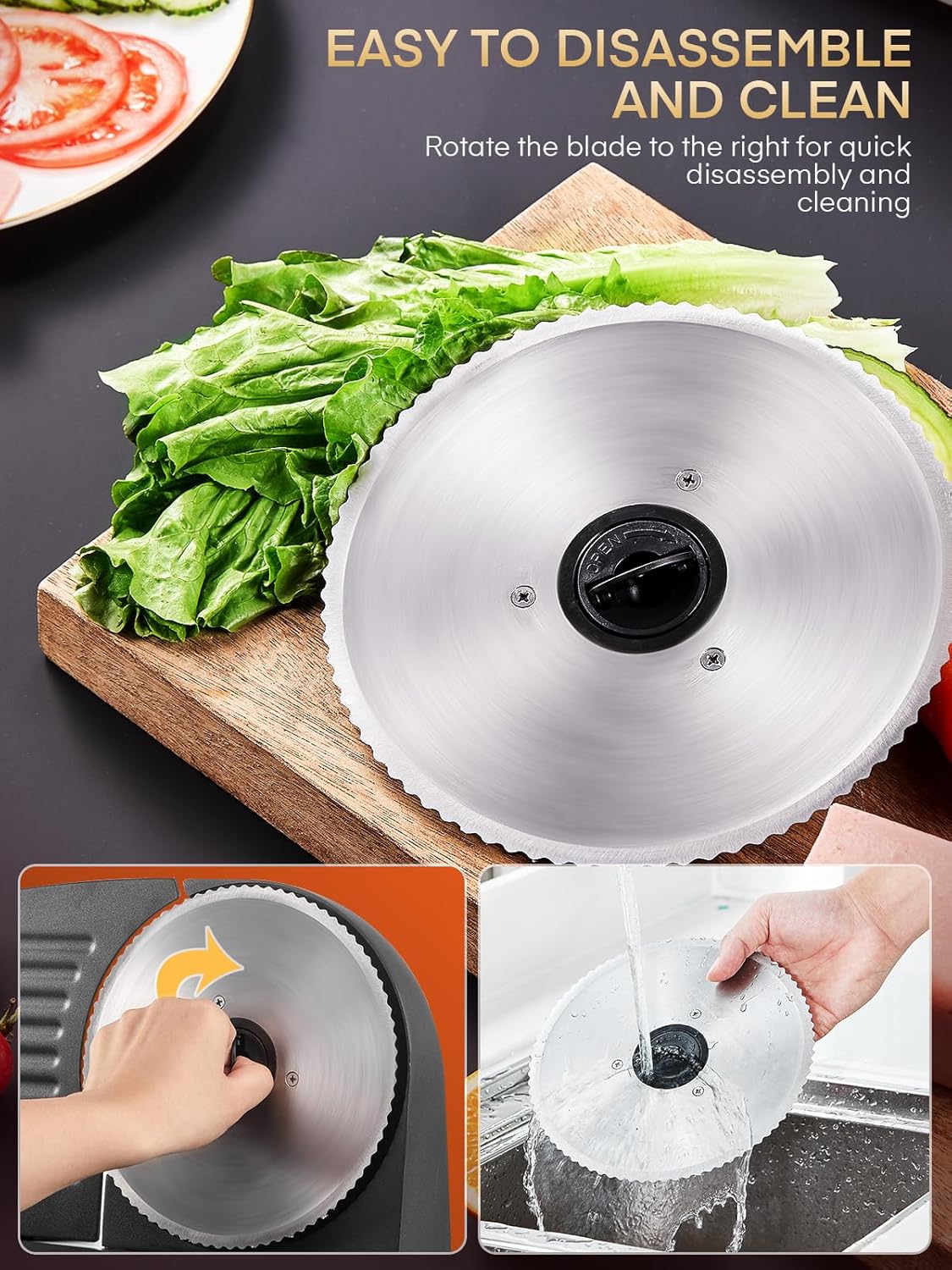 (New Open Box) FOHERE Electric Meat Slicer, 200W Deli & Food Slicer with Two 7.5'' Blade(Serrated & Smooth)