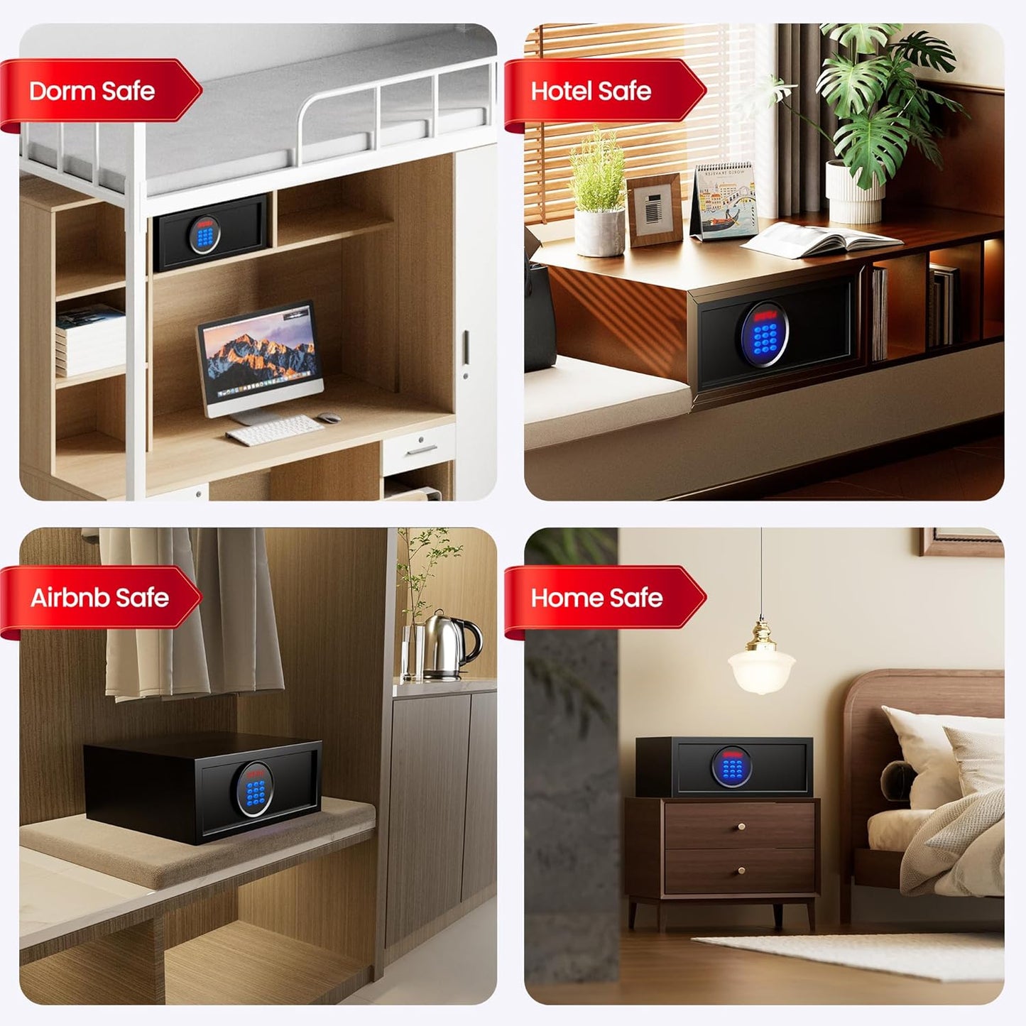 (New Open Box) KornerBatl Hotel Safe Box with Administrator's Password (14.57"D x 16.93"W x 7.09"H - 24.69 lb)