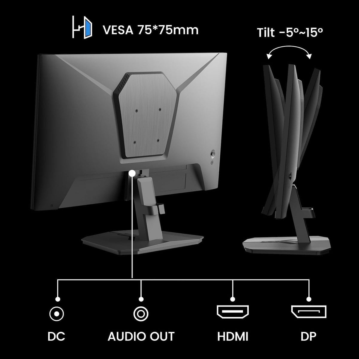 (New Open Box)  SANSUI 24" 180Hz Gaming Monitor | FHD • 1ms MPRT • FreeSync • HDR