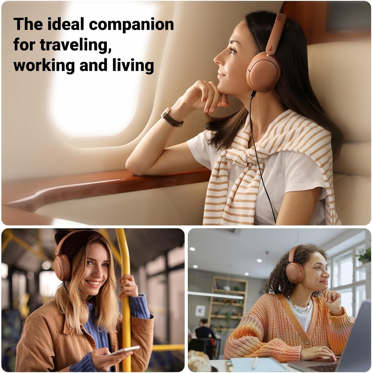 (New Open Box) Edifier V80 Hybrid Active Noise Cancelling Bluetooth Headphones, Wireless Over Ear Headset