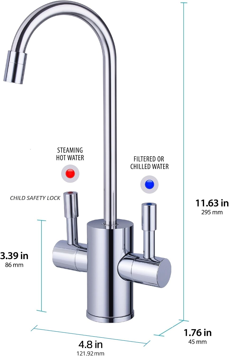 (New Open Box) Ready Hot  Instant Hot Water Dispenser | 2.5 Quart • Digital Display • Polished Chrome