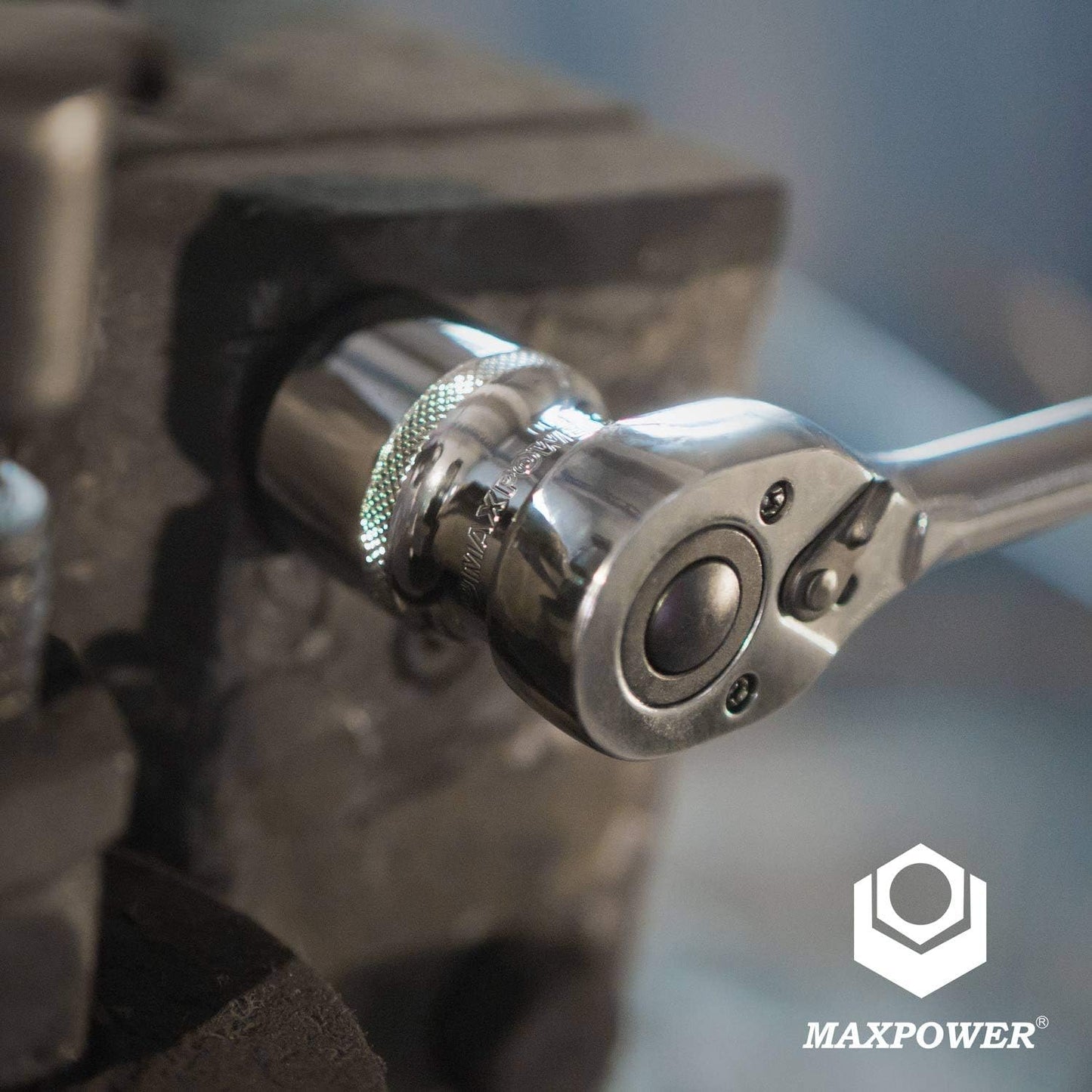 (New Open Box) MAXPOWER 42-Piece 1/4" & 3/8" Dr. Socket Wrench Set - Metric + SAE - with Included Sockets, Ratchet Handle, Extension Bars, Universal Joint, Adapter, Spinner Handle, and Carrying Case