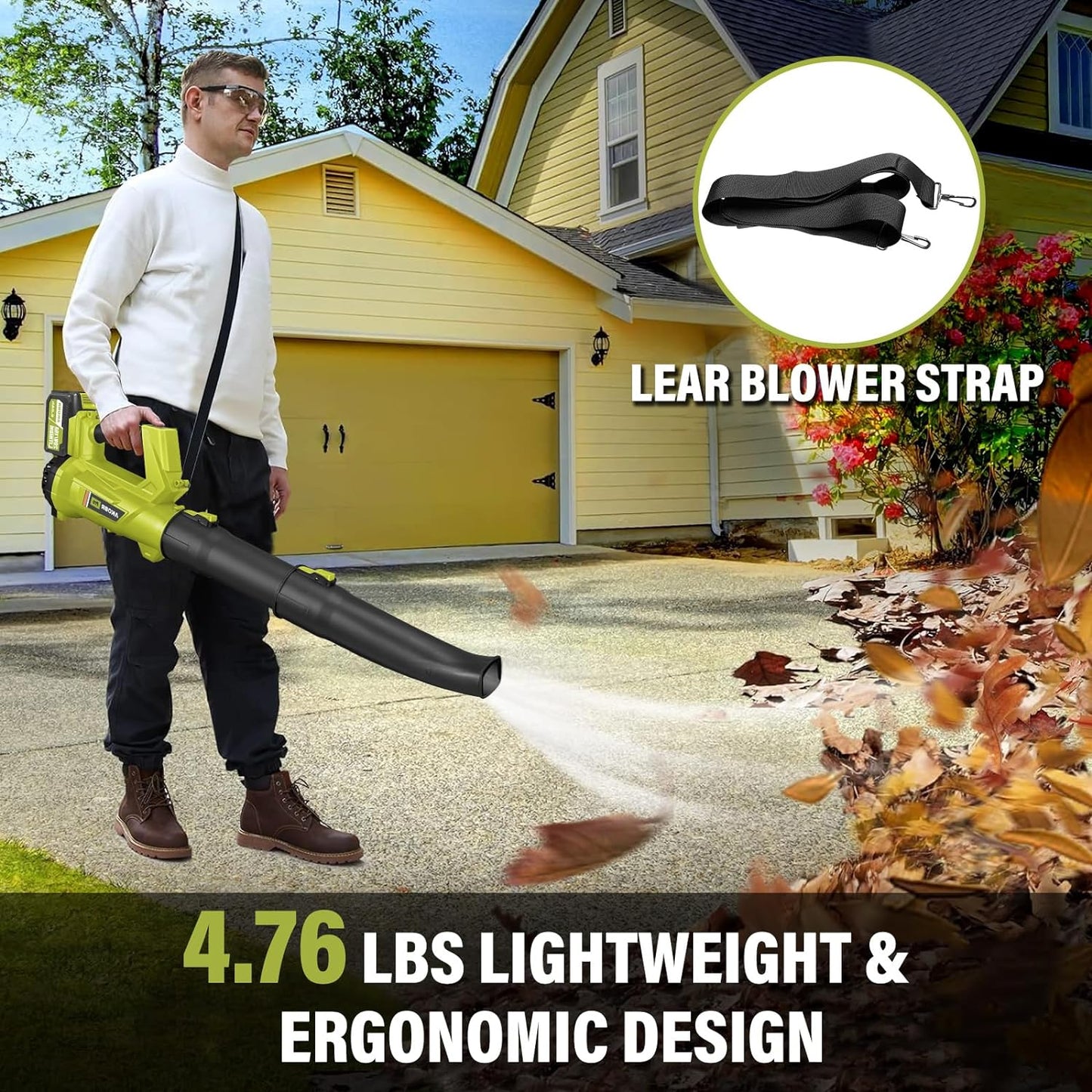 (Brand New) Akobr Cordless Leaf Blower, 540CFM/170MPH Electric Leaf Blower