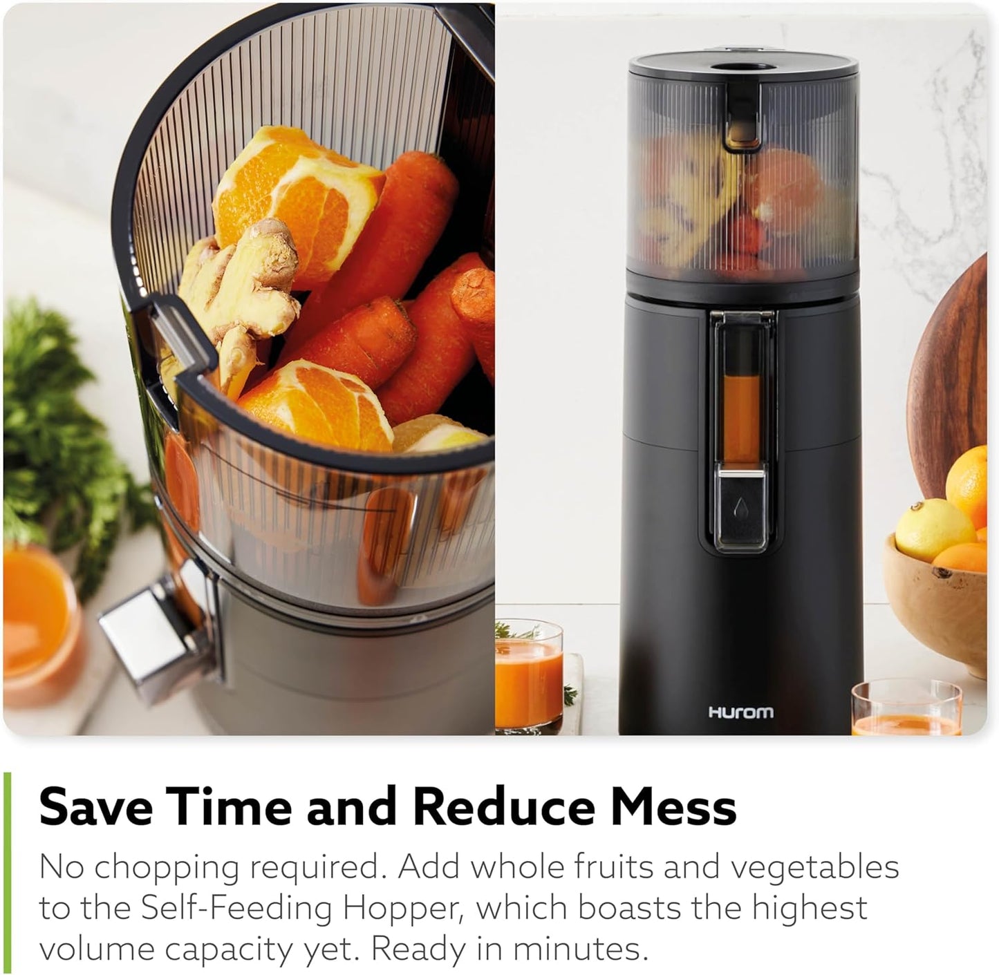 (New Open Box) Hurom H400 Cold Press Juicer Machine, Award Winning Masticating Slow Juicer, Easy to Clean, Strainer & Hands Free with Self Feeding, Wide Mouth Hopper, Easy Assembly (White)