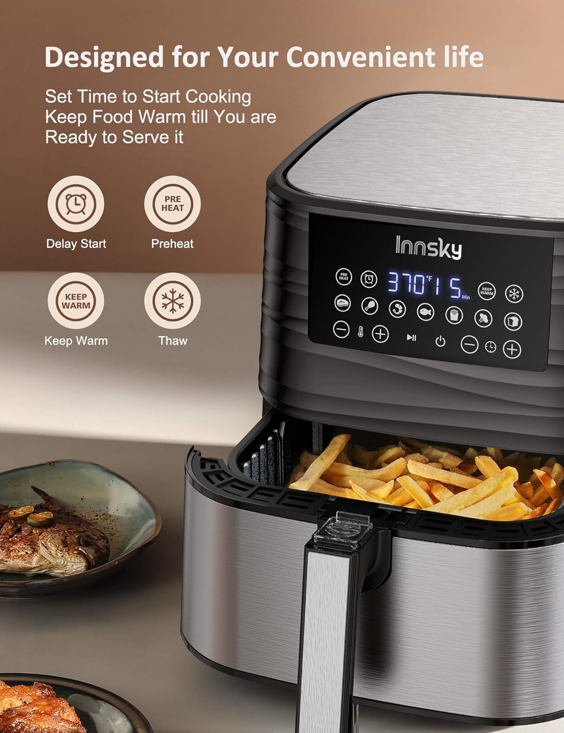 (New Open Box) Innsky XL 5.8QT Air Fryer (2023 Upgrade)