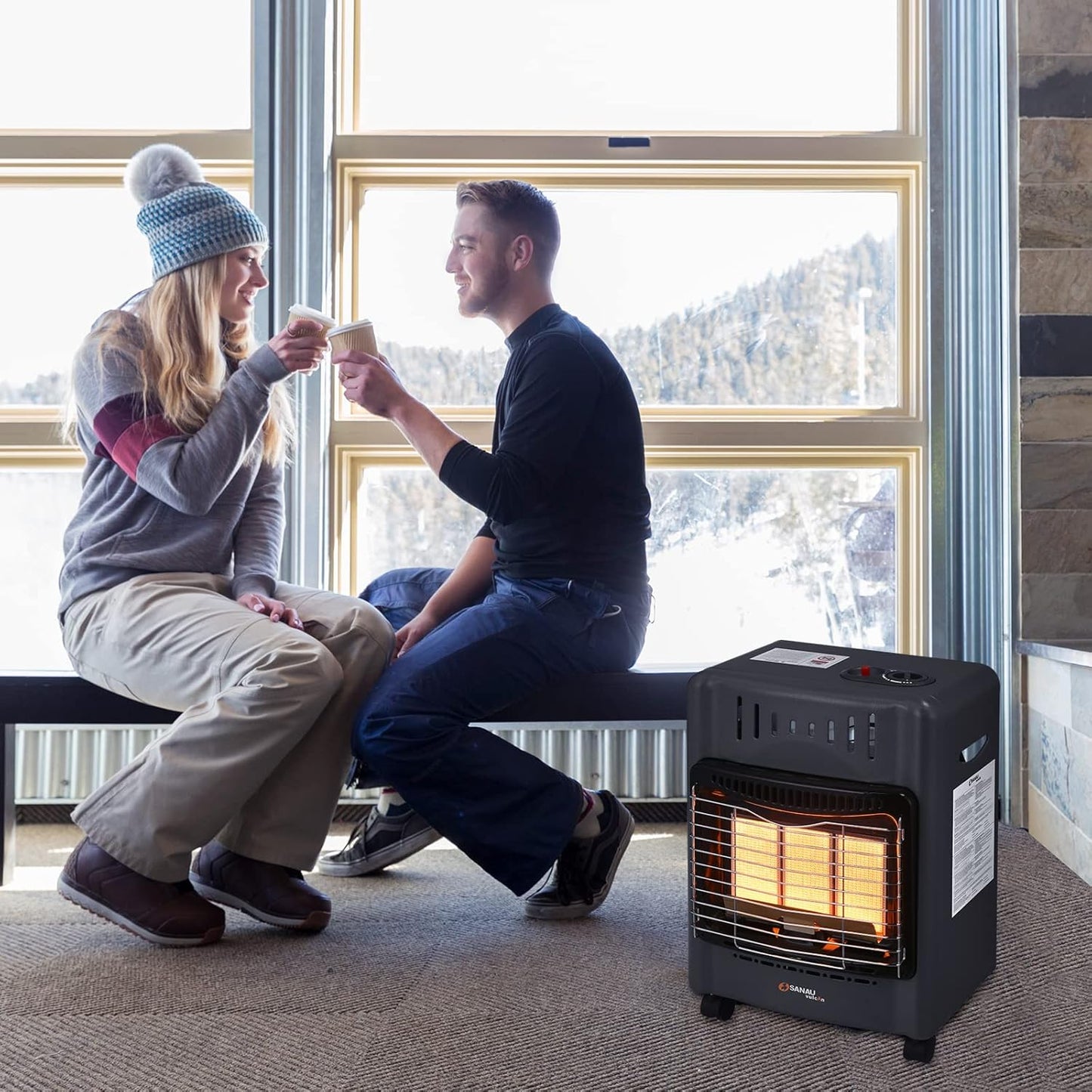 (New Open Box) SANAUVULCAN Propane Heater, 18,000 BTU Portable Radiant Heater for Garages