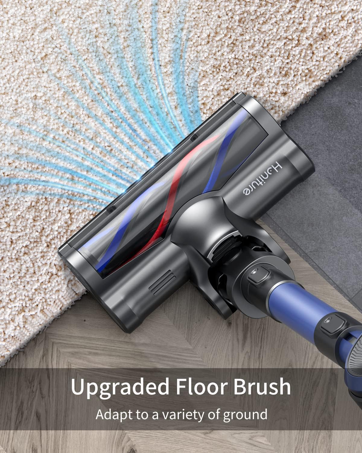 (New Open Box) HONITURE Cordless Vacuum Cleaner, 450W 38Kpa Powerful Stick Vacuum with Detachable Battery, S12
