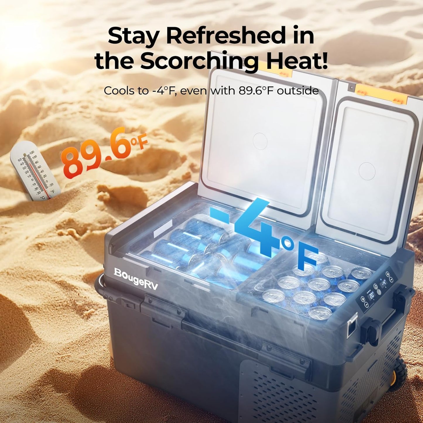 (Excellent) BougeRV 12 Volt Car Refrigerator, 43 Quart Portable Fridge Freezer with APP Control