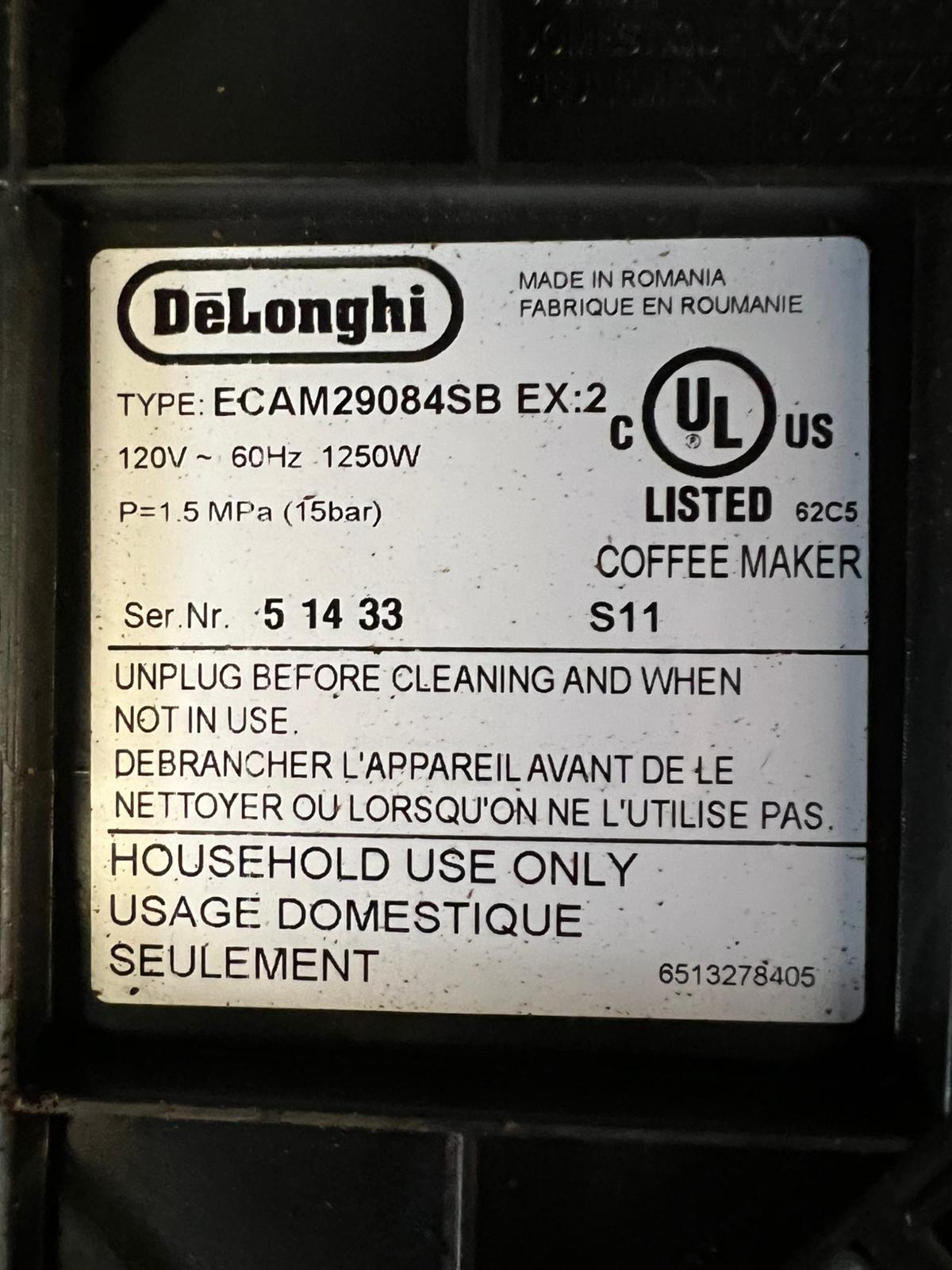 De'Longhi Magnifica Evo Automatic Espresso & Coffee Machine with Auto Milk Frother, Built-in Grinder & Auto-Clean Function - For Latte, Cappuccino, Americano, Iced Coffee, ECAM29084SB