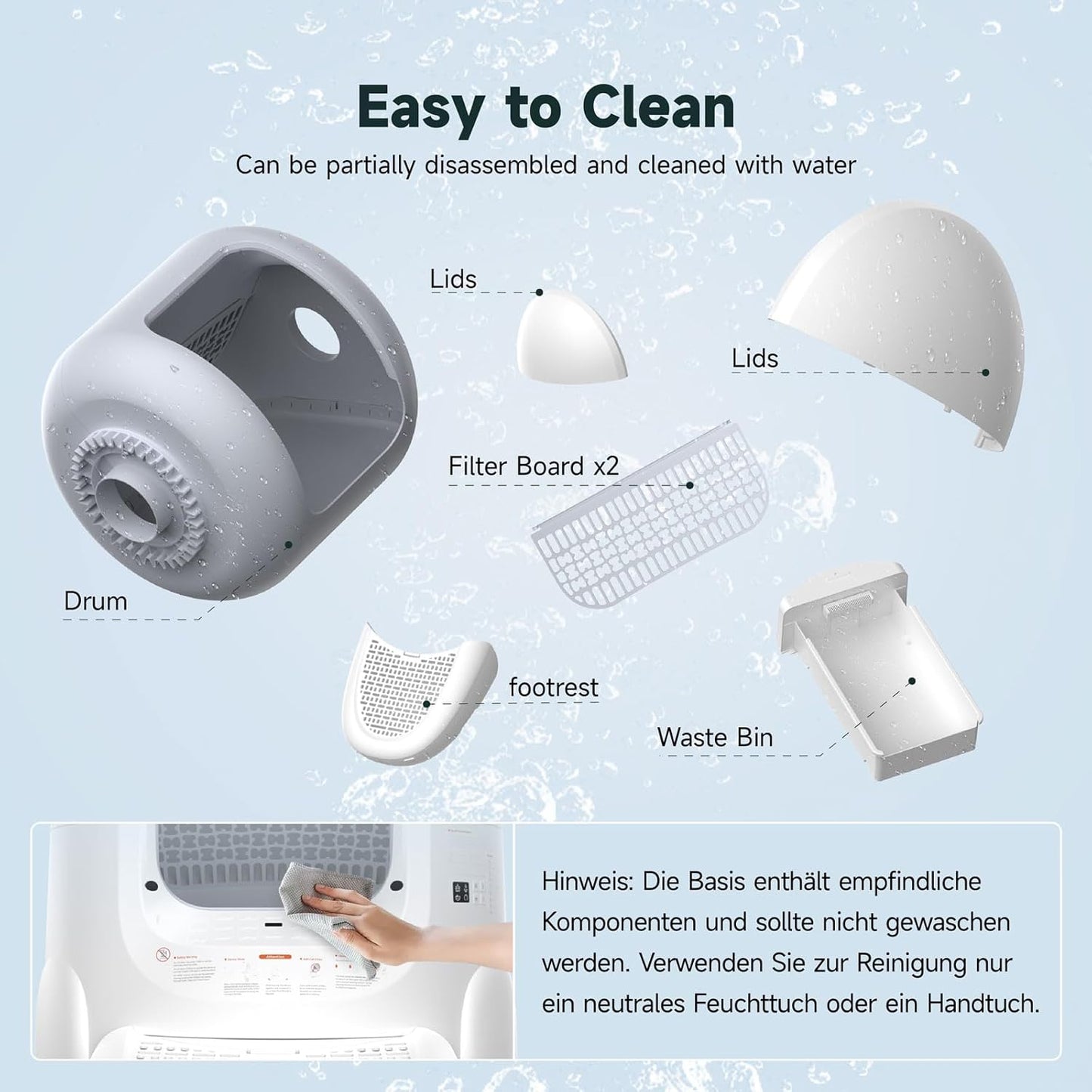 (New Open Box) Amicura Automatic Cat Litter Box, Self Cleaning, 360-Degree Detection Smart Anti-Pinch