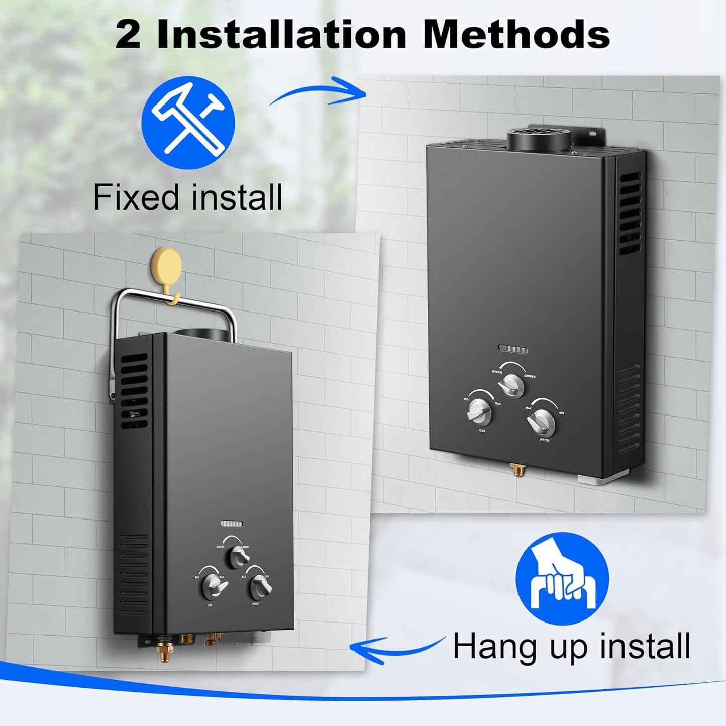 (New Open Box) Outdoor Tankless Propane Water Heater 1.58GPM 6L Portable Gas Water Heater