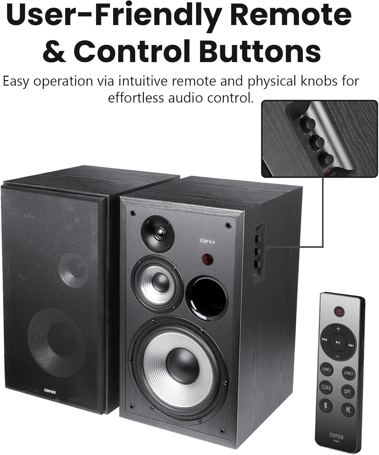 (Excellent) Edifier R2850DB Bluetooth Bookshelf Speakers, Wireless Studio Monitor, 3-Way Powered  (Pair)