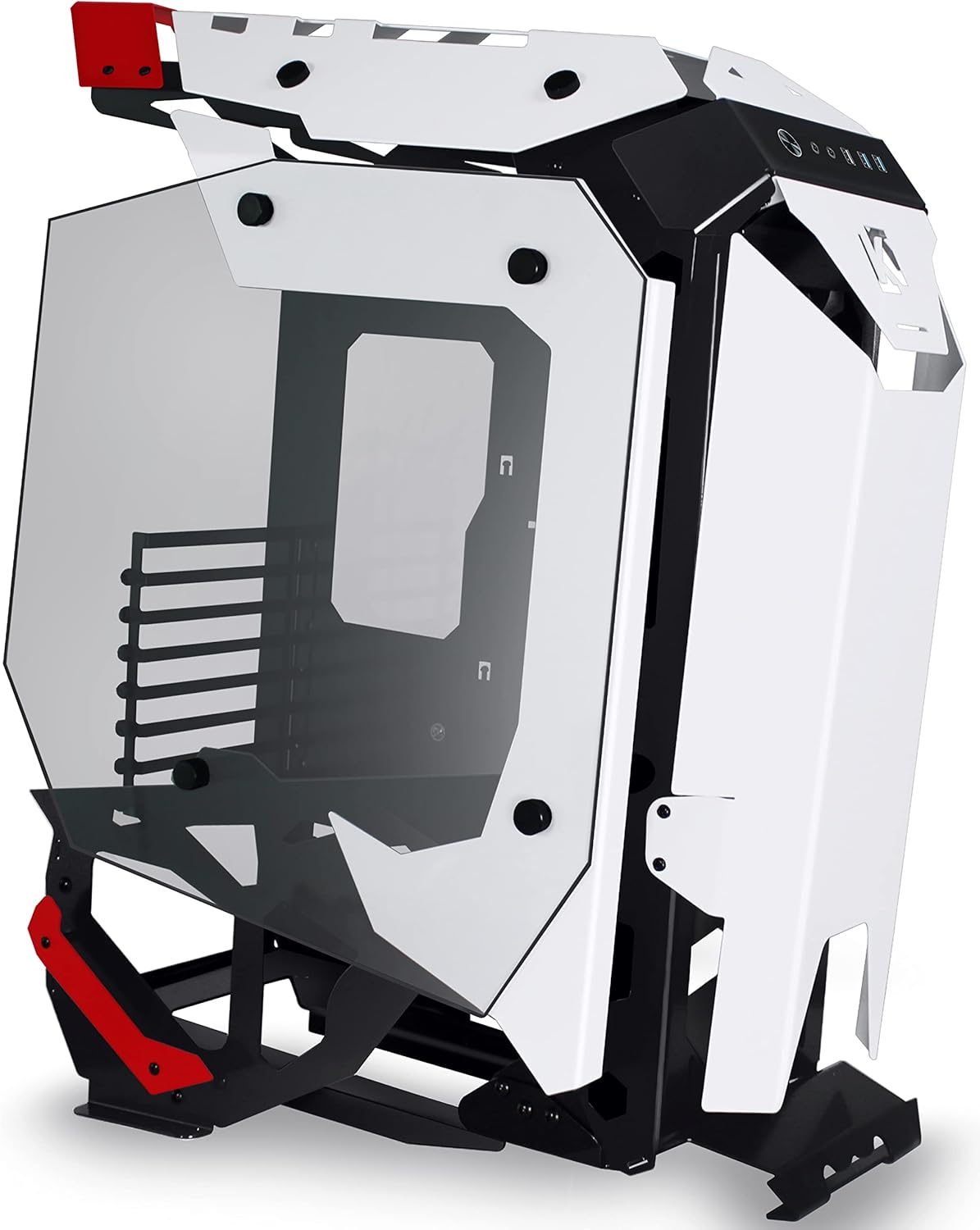 (New Open Box) KEDIERS C650 PC Case - ATX Tower Gaming Computer Case with Tempered Glass,White