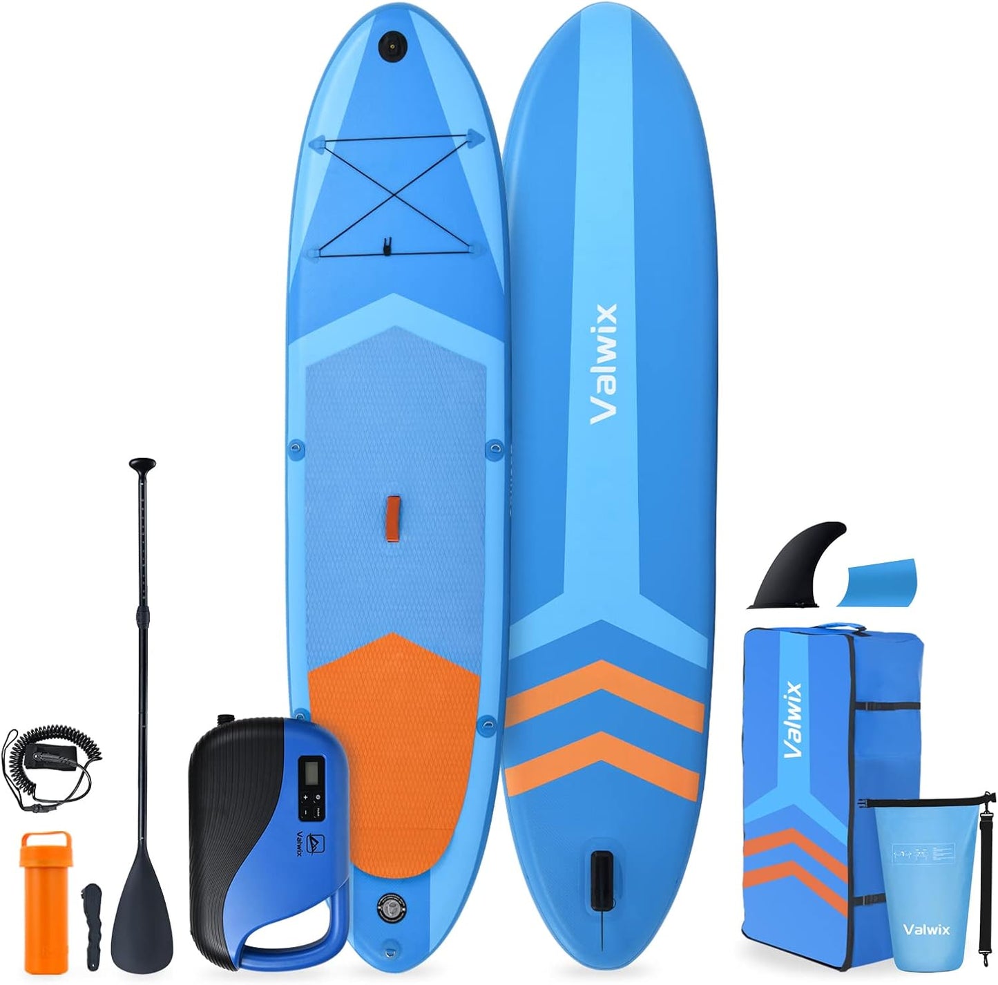 (New Open Box) Valwix Inflatable Stand Up Paddle Board 11'/12' *32"*6'' w/High Pressure Electric Air Pump & Built-in Action Camera Mount, Paddleboard 350 LBS Capacity SUP