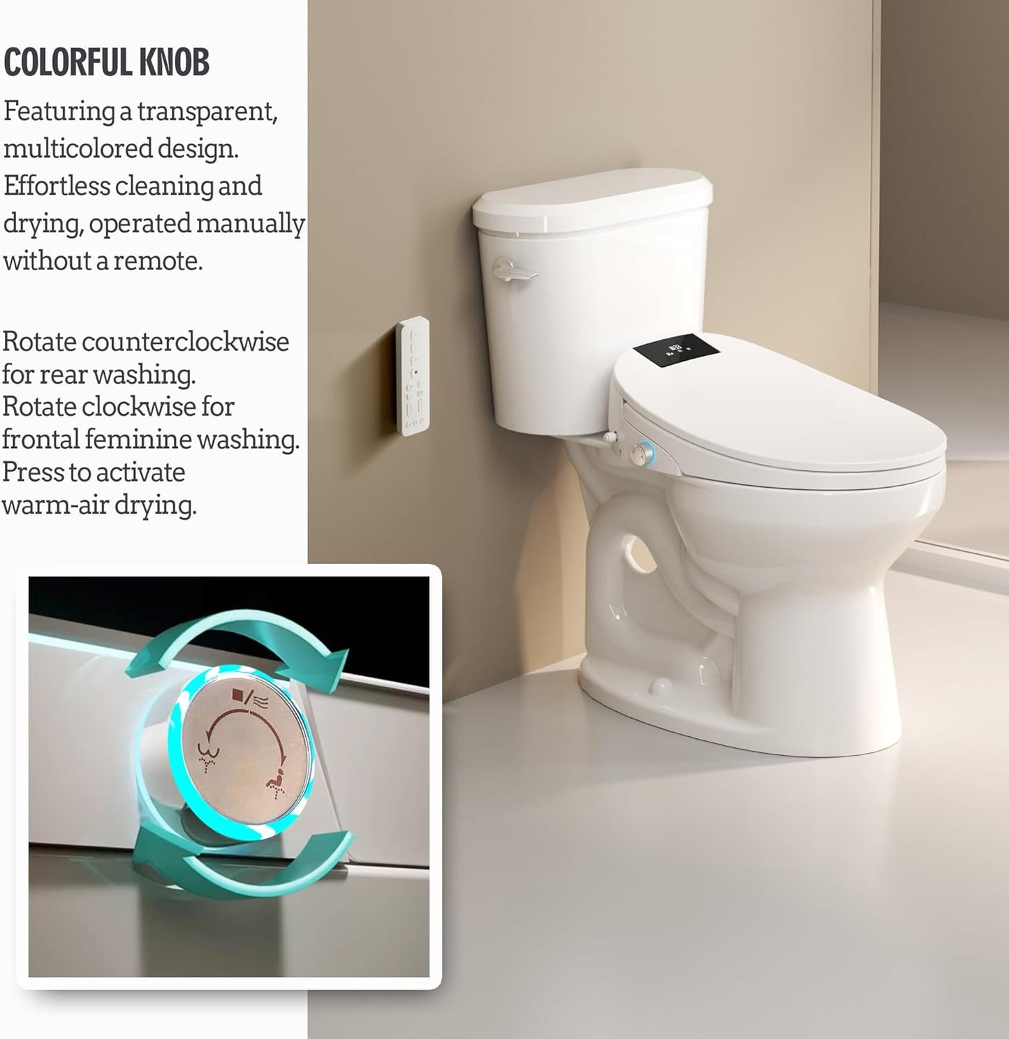 (New Open Box)  Heated Bidet Toilet Seat w/ Remote – Warm Water, Dryer, Night Light!