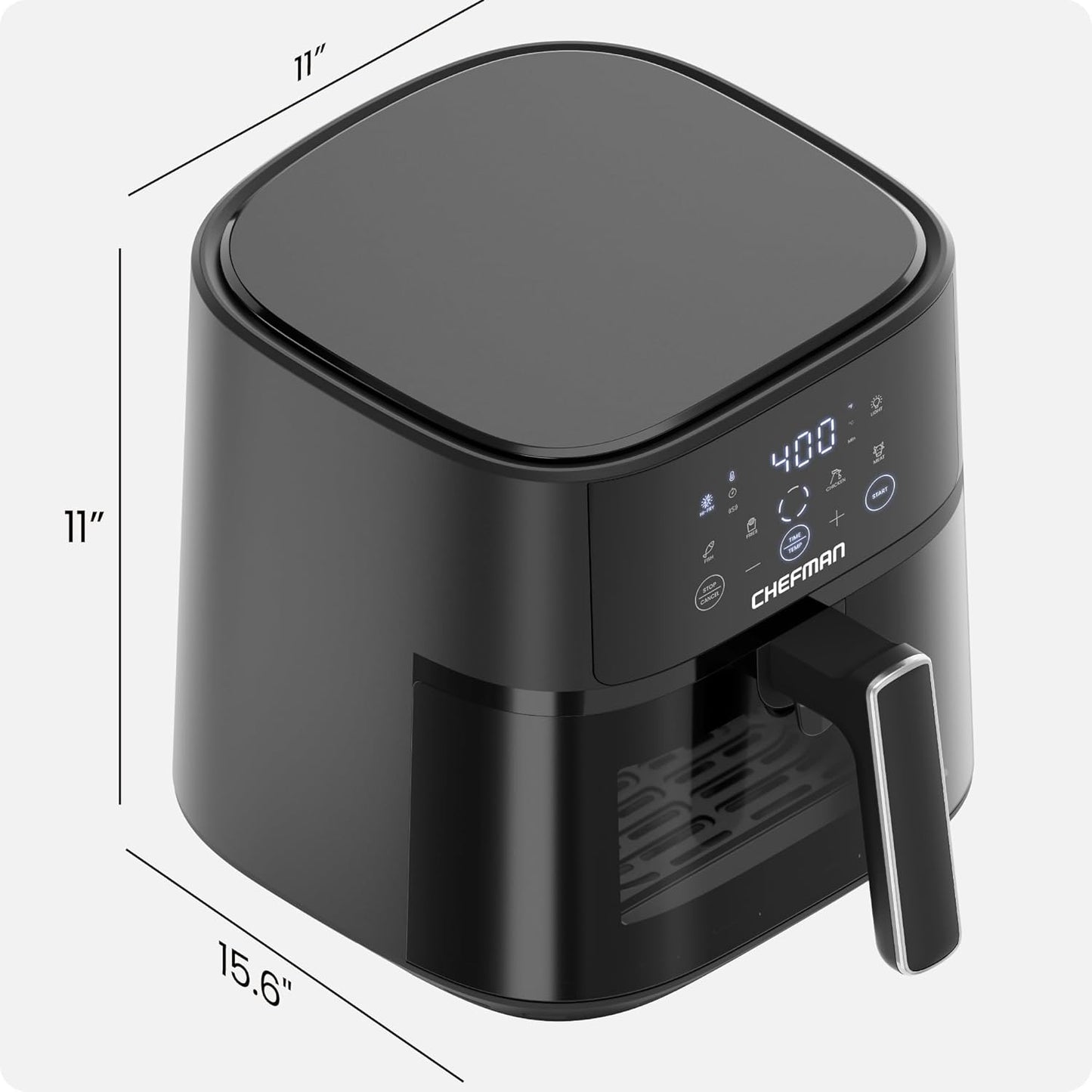 (Brand New) Chefman Air Fryer – 6 QT Compact Airfryer, Features Hi-Fry Technology for Extra Crisp,  - Black