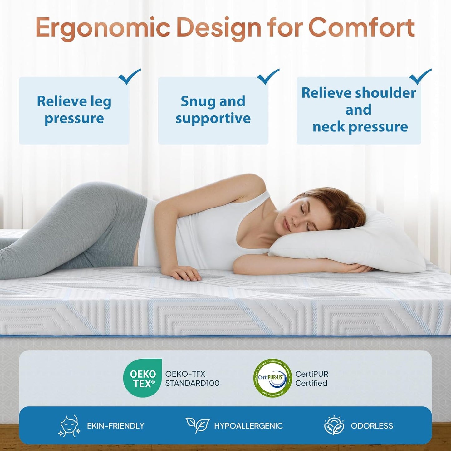 (New Open Box) BedStory Mattress Topper King, 3 inch Memory Foam Mattress Topper, Gel Foam Topper with Breathable Cover, Bed Mattress Pad