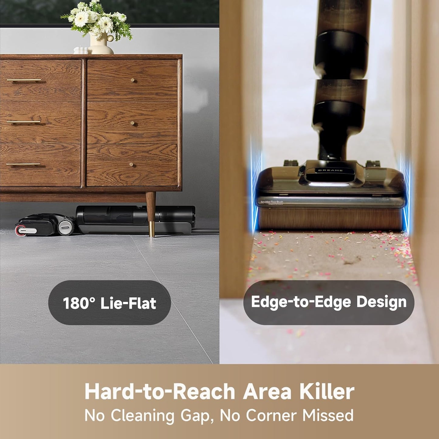(Excellent) DREAME H12 Pro FlexReach Wet Dry Vacuum Cleaner, 180° Lie-Flat Cordless Vacuum Mop All-in-One for Hard Floors, Floor Cleaner Machine with 194°F Hot Water Self-Cleaning, 2 Drying Modes, 50Mins Runtime