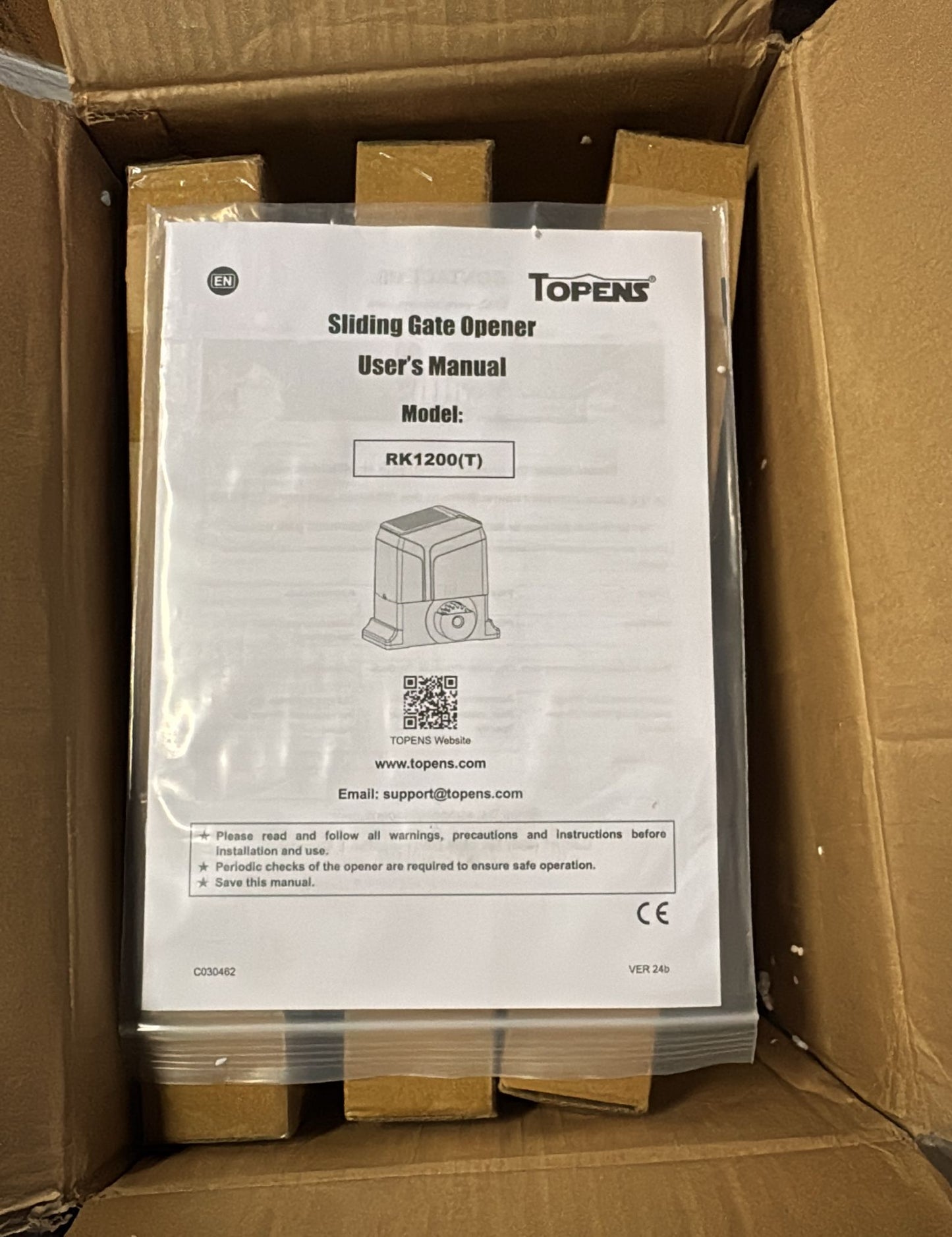 (New Open Box) TOPENS RK1200T Automatic Sliding Gate Opener Rack Drive Electric Gate Motor for Heavy Driveway Slide Gates Up to 3400 Pounds, Security Gate Operator AC Powered with Nylon Gear Rack and Remote Control