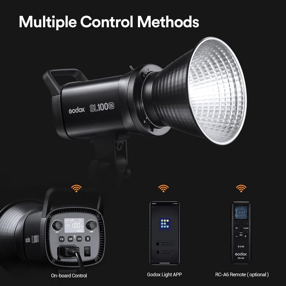 (New Open Box)GODOX SL100Bi 100W LED Video Light 2800-6500K TLCI≥97 CRI≥96,Dimmable Continuous Lighting with Bowens Mount for Video Recording Outdoor Shooting