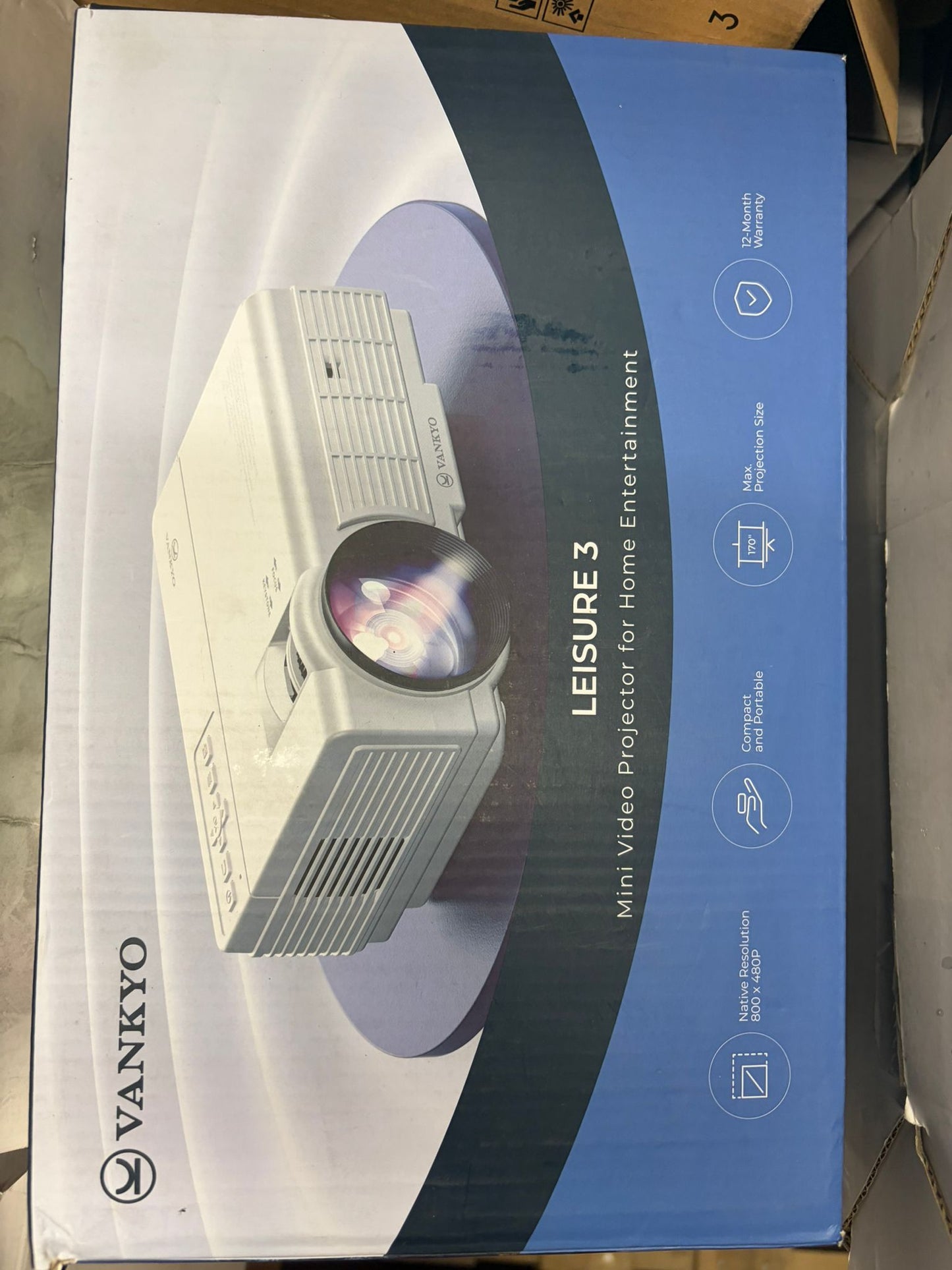 (New Open Box) VANKYO Leisure 3 1080P Supported Mini Projector, LED Portable Projector Support 170'' Display,