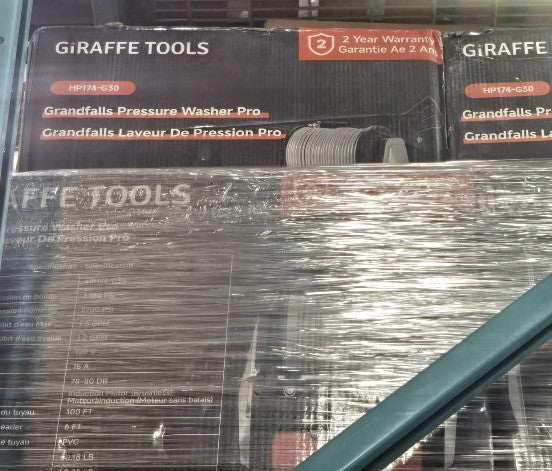 (Excellent) Giraffe Tools Wall Mounted Pressure Washer PRO with Upgraded 1800W Brushless Motor, Max 3700PSI Electric Power Washer with 100ft Detachable Hose for Car/Patios, Automatic Rewind, Any Length Lock