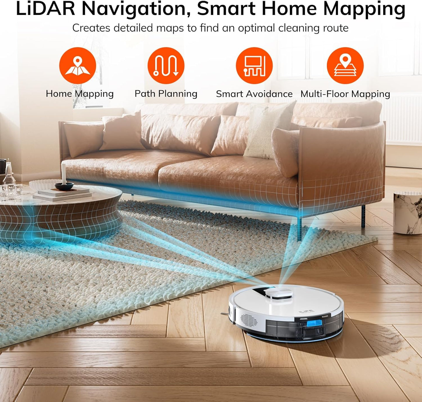 (New Open Box) ILIFE A12 Pro Robot Vacuum and Mop Combo, 60-Day Self Emptying Station, Smart LiDAR Navigation