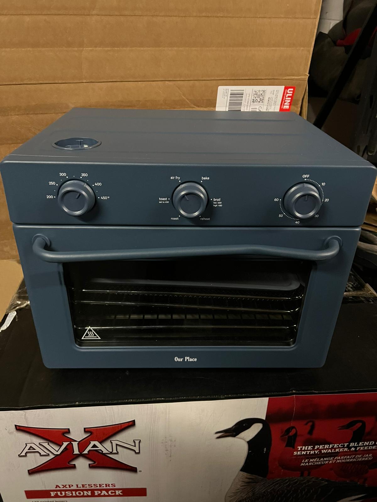 (New Open Box) Our Place Large Wonder Oven | 6-In-1 Toxin-Free Air Fryer & Toaster with Steam Infusion | Family-Sized 30L, 1700W Countertop Design | Includes Bake Tray, Fryer Basket, Large Racks | Steam