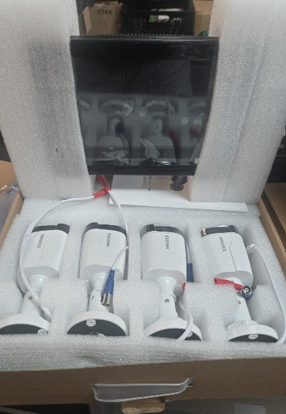 (New Open Box)  OOSSXX 4K PoE Security Camera System | 8MP • 130° Wide Angle • 2-Way Audio • No HDD