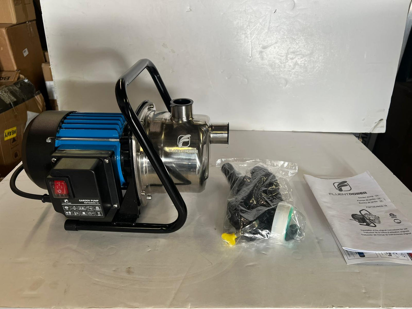 (New Open Box) FLUENTPOWER 1HP Portable Garden Transfer Pump, 900GPH Electric Sprinkler Booster Pump