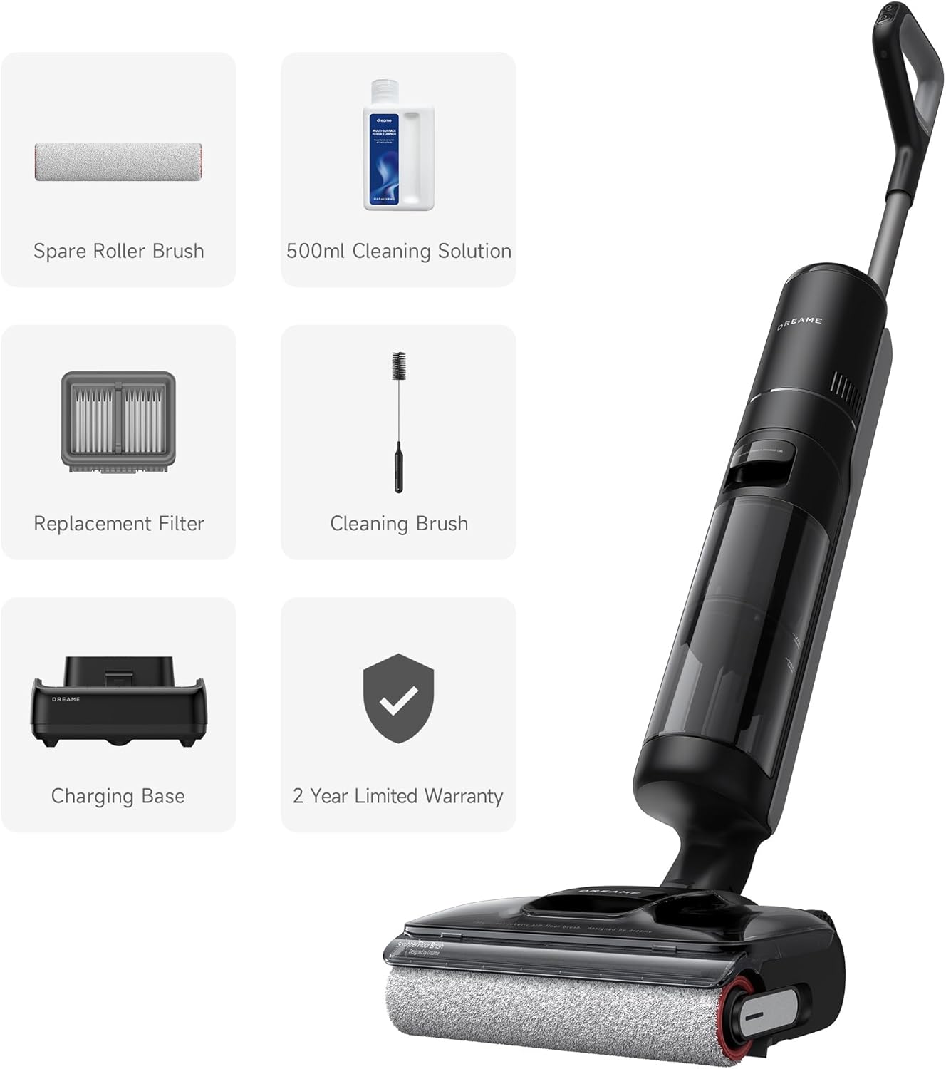 (Excellent) DREAME H12 Pro FlexReach Wet Dry Vacuum Cleaner, 180° Lie-Flat Cordless Vacuum Mop All-in-One for Hard Floors, Floor Cleaner Machine with 194°F Hot Water Self-Cleaning, 2 Drying Modes, 50Mins Runtime