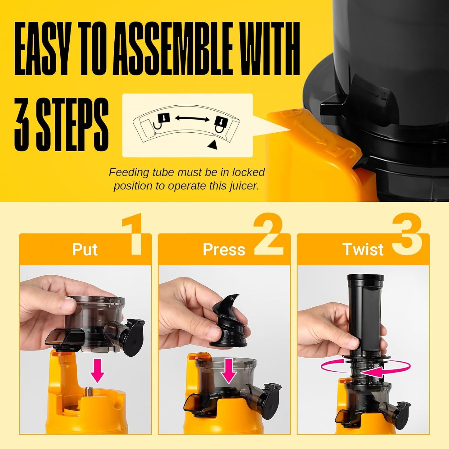 (Excellent) Ventray Ginnie Mini Cold Press Juicer, Small Slow Masticating Juicer for Vegetables and Fruits